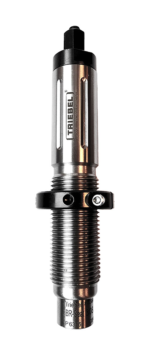 BR-Seater ensures perfect concentricity and precision in seating match bullets, featuring a guide sleeve for optimal axial guidance and replaceable seater-heads.